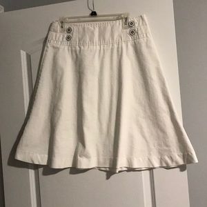 White Denim Flared Skirt from Cato